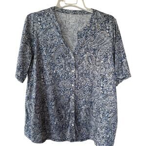 J. Jill Pure Jill paisley button-front top Size XL